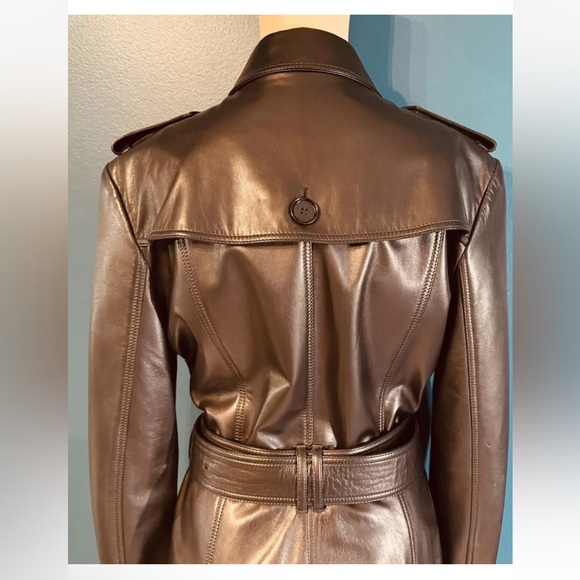 Burberry Leather Trench Coat US10 - Picture 9 of 15